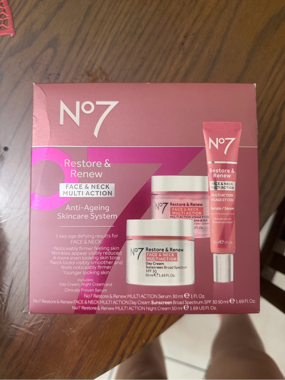 Restore & Renew Face & Neck Multi Action Skincare Set - Pink
